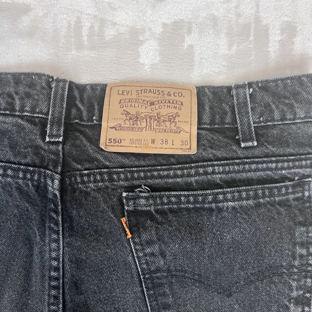 Vintage Levis 550 Jeans Mens 38x27* Black Relaxed‎ Fit Tapered Grunge Skater 90s
